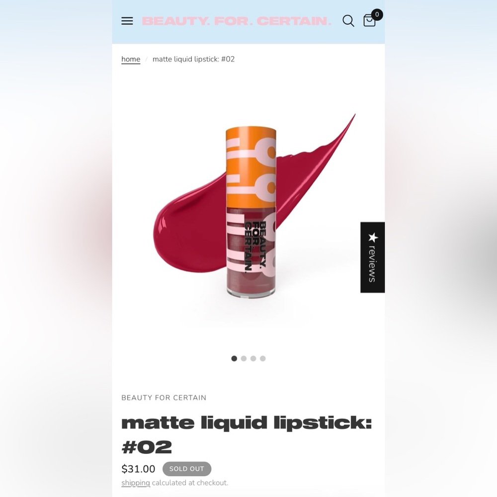 $20 or 2/$25 BEAUTY FOR CERTAIN LIQUID LIPSTICK “#02 SANGRIA” - BRAND NEW in box - Picture 2 of 15